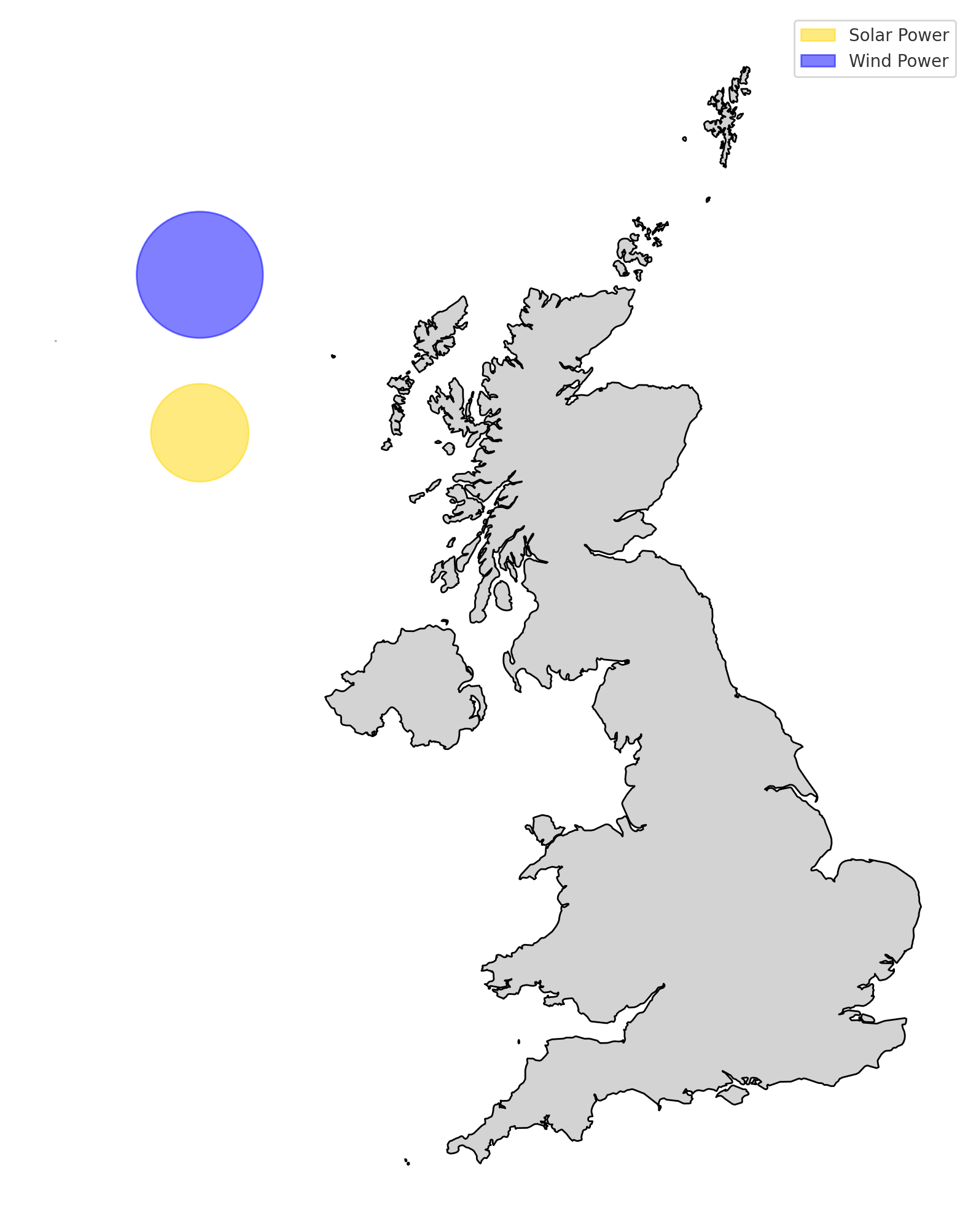 A map of the UK with the space hydrogen aviation fuel would require superimposed on top.